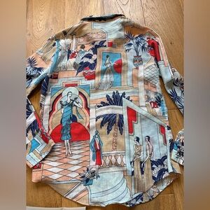 70’s vintage cotton knit button down disco era mens small